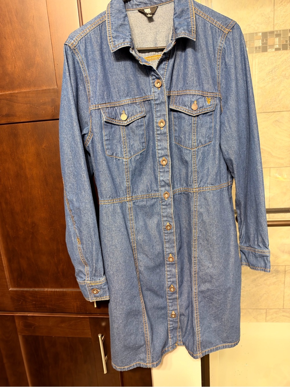Frye Blue Denim Button-Up Shirt Jacket
